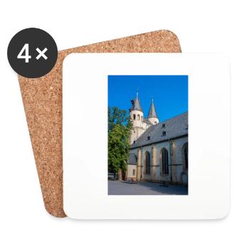 historical building secondary school Ratsgymnasium - Coasters (set of 4) - white - Front