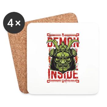Samurai Demon Inside - Untersetzer (4er-Set) - Weiß - Vorne