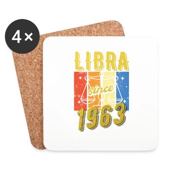 Balance 1963 Zodiac Cadeau d’anniversaire - Dessous de verre (lot de 4) - blanc - Devant