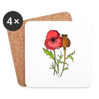 Flowers - Coasters (set of 4) - white - Front