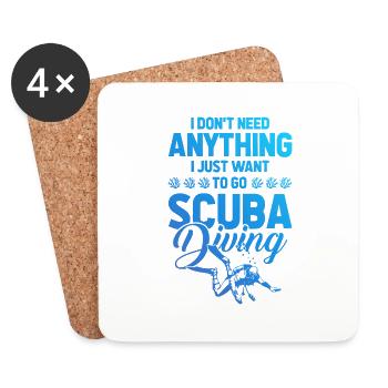 Tauchen scuba diving - Untersetzer (4er-Set) - Weiß - Vorne