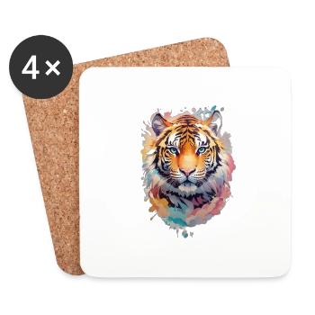 Beautiful lion - Coasters (set of 4) - white - Front