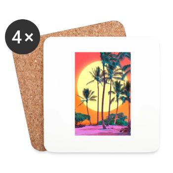 Mon design - Dessous de verre (lot de 4) - blanc - Devant