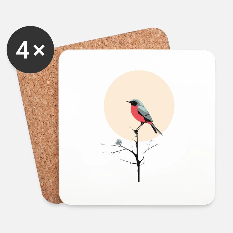 Vogel im sanften Morgenlicht - Untersetzer (4er-Set) - Weiß
