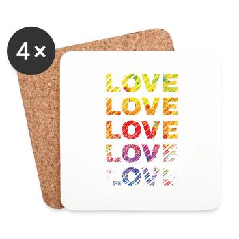 AMOUR - Dessous de verre (lot de 4) - blanc - Devant