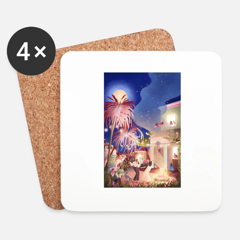 Oriental magic - Coasters (set of 4) - white