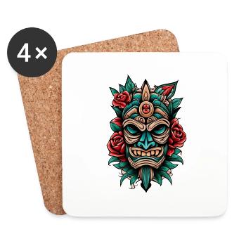 Tiki - Dessous de verre (lot de 4) - blanc - Devant