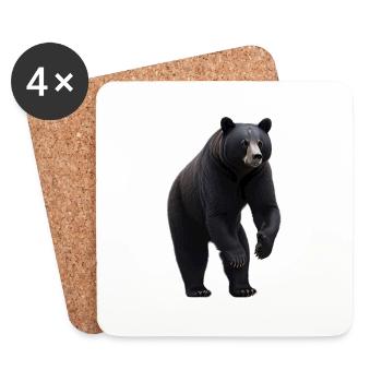 Black bear - Coasters (set of 4) - white - Front