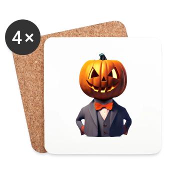 Halloween Cadeau Citrouille Costume Citrouille Costume - Dessous de verre (lot de 4) - blanc - Devant