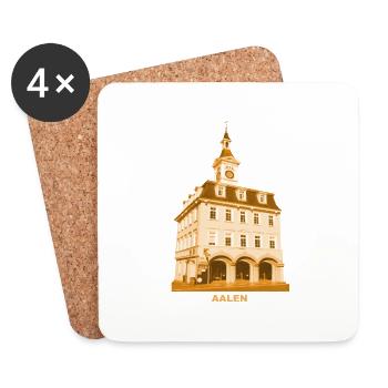 Aalen Rathaus Schwäbische Alb Baden-Württemberg - Untersetzer (4er-Set) - Weiß - Vorne