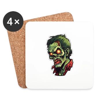 Cartoon zombie - Coasters (set of 4) - white - Front