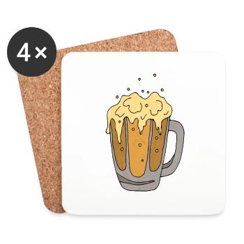 Mug - Dessous de verre (lot de 4) - blanc - Devant