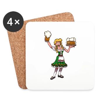 Octoberfest Girl With Beer - Coasters (set of 4) - white - Front