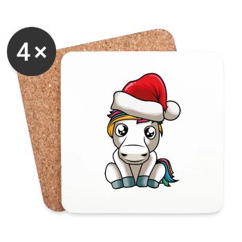 christmas unicorn - Untersetzer (4er-Set) - Weiß - Vorne