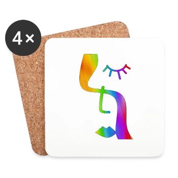Fashion Cute Vintage Style Trendy 90s Funny Vogue - Coasters (set of 4) - white - Front