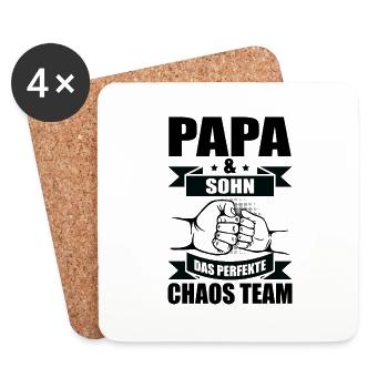 Vater Papa Familie Vatertag Sprüche - Untersetzer (4er-Set) - Weiß - Vorne
