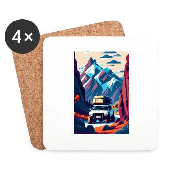 Vallée tout-terrain - Dessous de verre (lot de 4) - blanc - Devant