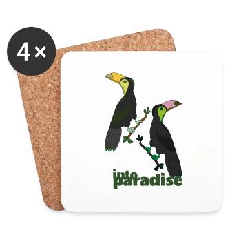Tukan au paradis - Dessous de verre (lot de 4) - blanc - Devant