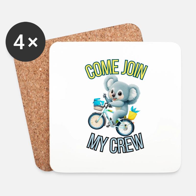 come join my crew - Coasters (set of 4) - white