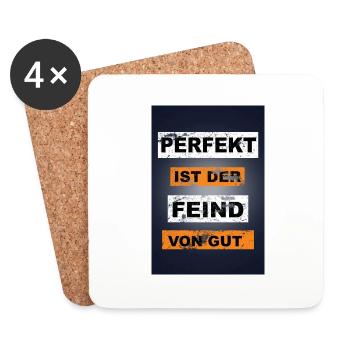 Perfekt ist der Feind von gut Graffiti - Untersetzer (4er-Set) - Weiß - Vorne