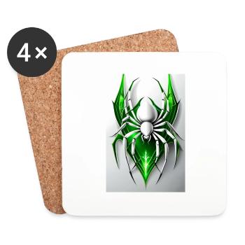 White Animals Spider - Untersetzer (4er-Set) - Weiß - Vorne