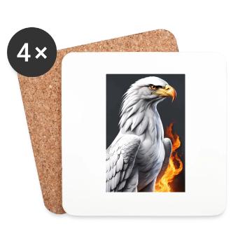 White Animals Eagle - Coasters (set of 4) - white - Front