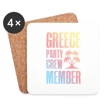 Greece Party Crew - Coasters (set of 4) - white - Front