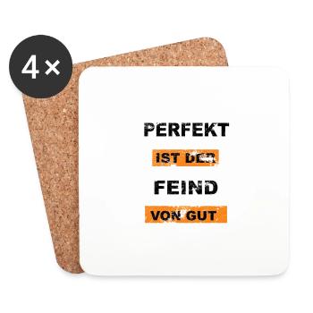Perfekt ist der Feind von gut Graffiti - Untersetzer (4er-Set) - Weiß - Vorne