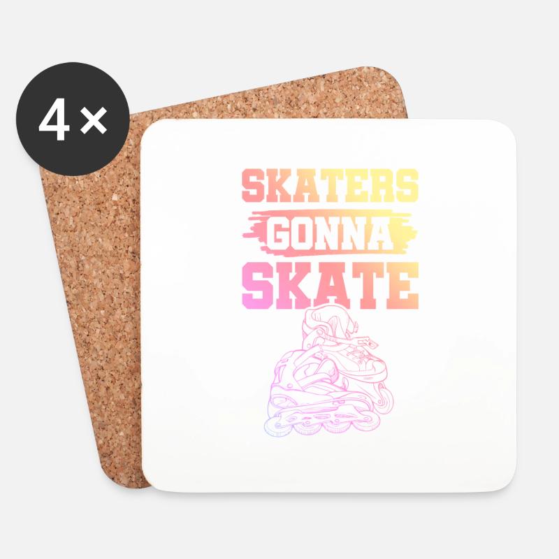 skate skaten - Untersetzer (4er-Set) - Weiß