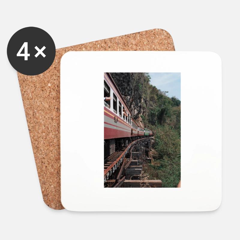train, train - Coasters (set of 4) - white