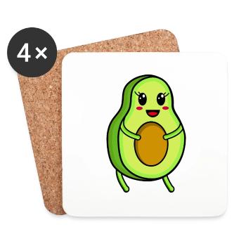 Süße Avocado - Untersetzer (4er-Set) - Weiß - Vorne