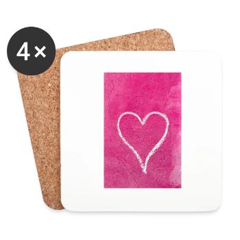 Grungy heart - Coasters (set of 4) - white - Front