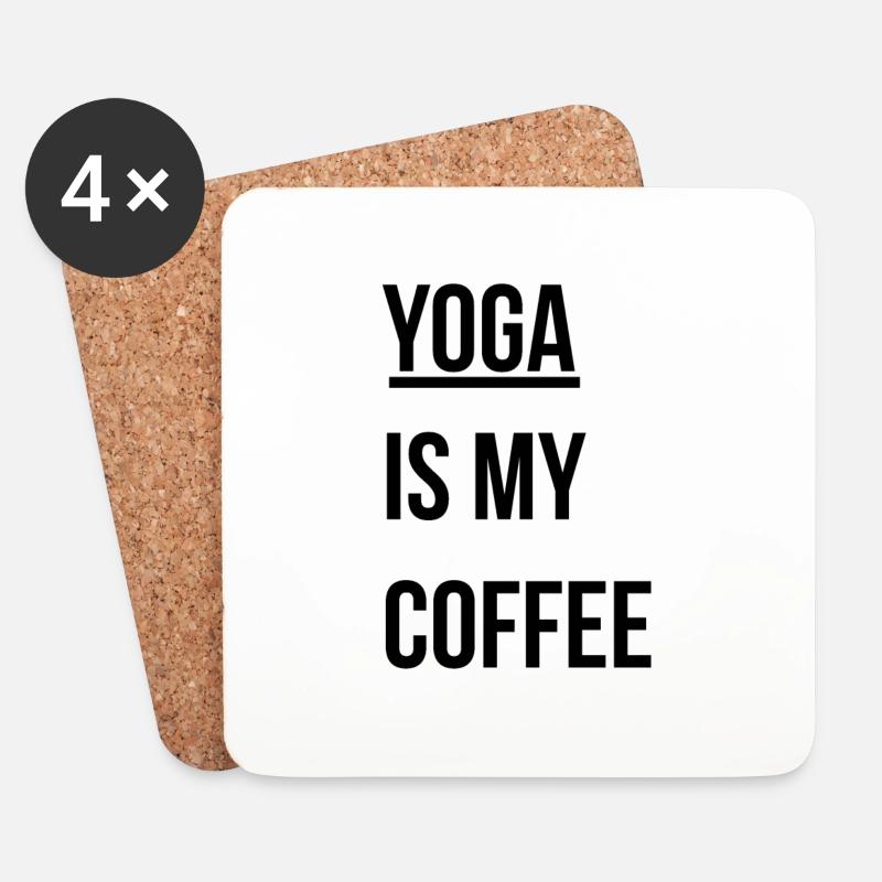 Yoga is my Coffee - Untersetzer (4er-Set) - Weiß