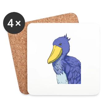 Shoebill Bird Ornithologist Forest I Gift - Coasters (set of 4) - white - Front