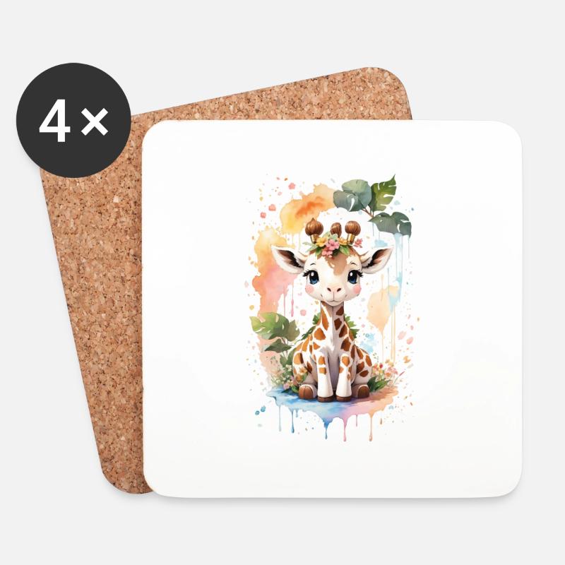 Giraffe - Coasters (set of 4) - white