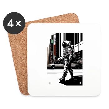 Astronaute d’une grande ville - Dessous de verre (lot de 4) - blanc - Devant
