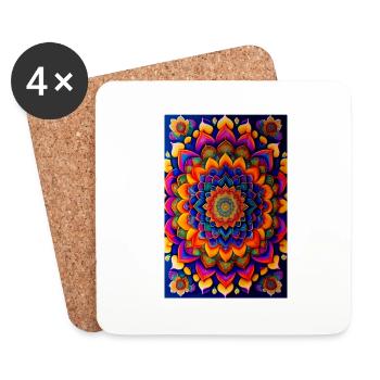 Mandala - Untersetzer (4er-Set) - Weiß - Vorne