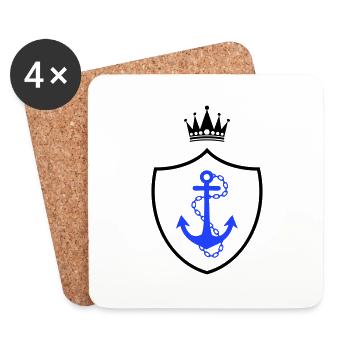 Armoiries de l’ancre - Dessous de verre (lot de 4) - blanc - Devant