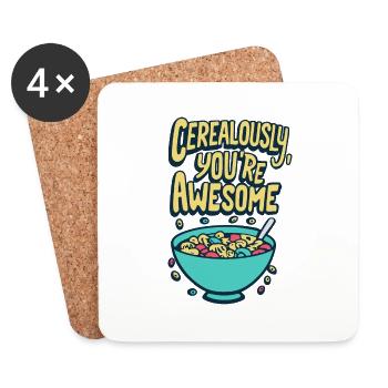Céréalement, vous êtes génial - Dessous de verre (lot de 4) - blanc - Devant