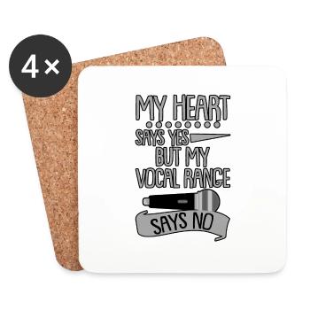 Mon cœur dit oui mais ma gamme vocale dit non 4 - Dessous de verre (lot de 4) - blanc - Devant