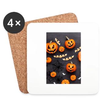 Halloween pumpkin - Coasters (set of 4) - white - Front