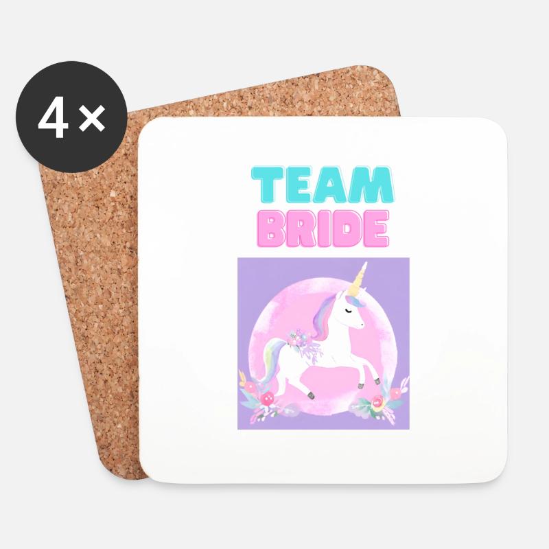 TEAM Bride - Junggesellinenabschied - Untersetzer (4er-Set) - Weiß