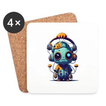 Trippy Alien 03 - Dessous de verre (lot de 4) - blanc - Devant