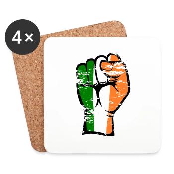 Irland Flagge Faust Hand Symbol used - Untersetzer (4er-Set) - Weiß - Vorne