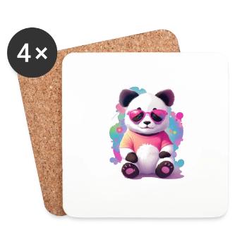 Panda - Untersetzer (4er-Set) - Weiß - Vorne
