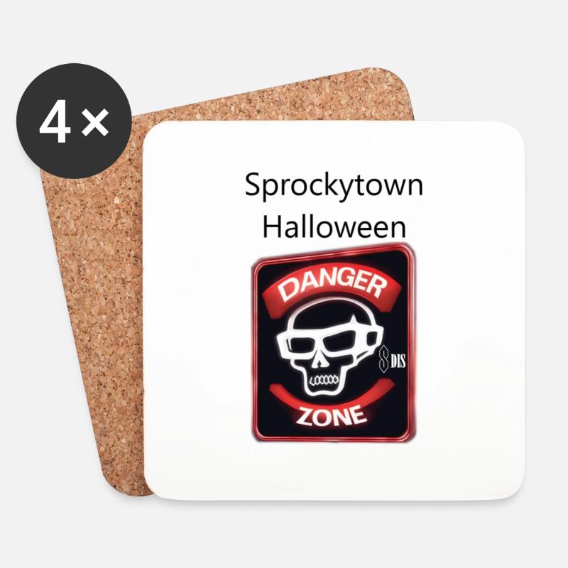 Sprockytown Halloween Danger Zone - Untersetzer (4er-Set) - Weiß