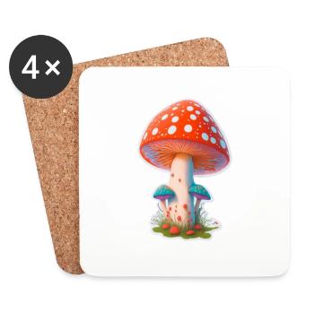 Mystischer Fliegenpilz - Untersetzer (4er-Set) - Weiß - Vorne