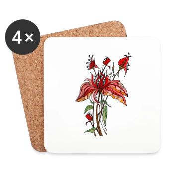 Flowers - Coasters (set of 4) - white - Front