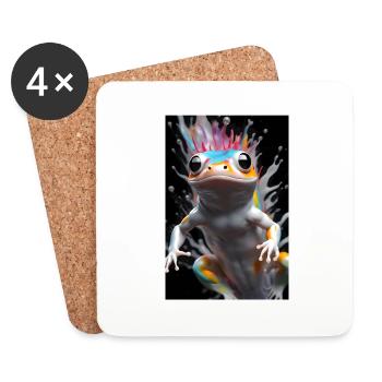 Salamandre #2 - Dessous de verre (lot de 4) - blanc - Devant