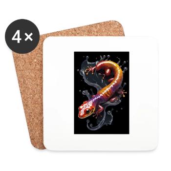 Salamandre #3 - Dessous de verre (lot de 4) - blanc - Devant